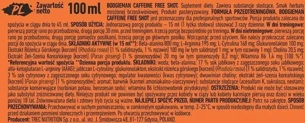 TREC Nutrition BOOGIEMAN Booster Shots 12 x100ml - Supplement Support