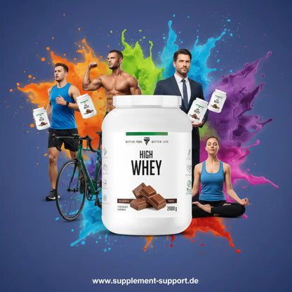 High Whey Protein Pulver 2000g, Schokoladen-Geschmack, für Sportler und Fitness-Enthusiasten
