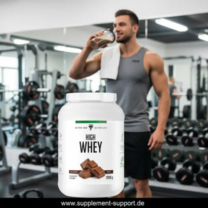 High Whey Protein Pulver Schokolade 2000g für Muskelaufbau im Fitnessstudio