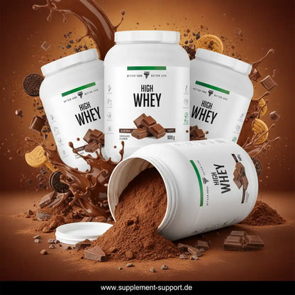 High Whey Protein Pulver Schokolade, 900g Dose, ideal für Sportler und Muskelaufbau