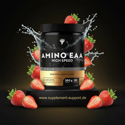 Amino EAA High Speed mit Erdbeeren – essentielle Aminosäuren, 300g, 30 Portionen, Sportnahrung