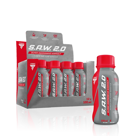 S.A.W. 2.0 Booster Shots 12er Pack, Nahrungsergänzungsmittel, rote Flaschen, Workout