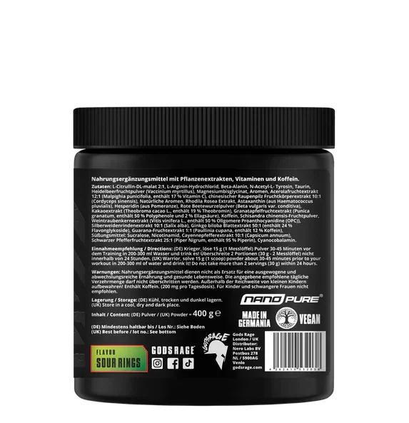 VALHALLA Pre Workout Booster 400g - Supplement Support