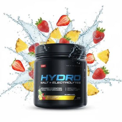 HYDRO Salt + Electrolytes Erdbeer-Ananas, Nahrungsergänzung für Hydratation & Leistung