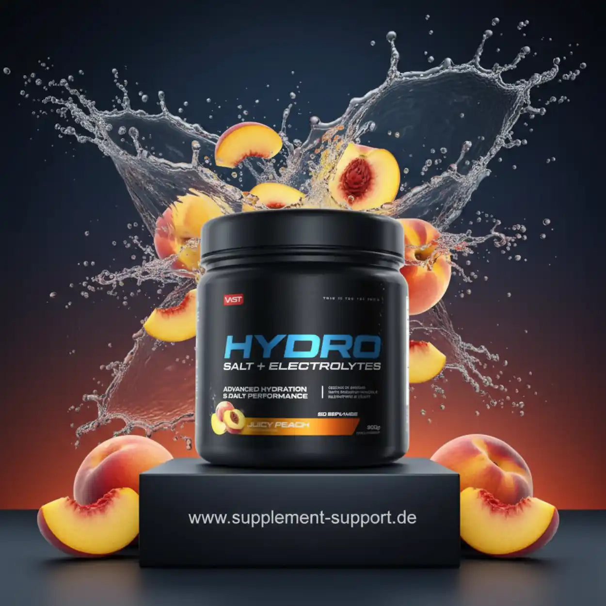 HYDRO Salt + Electrolytes in Juicy Peach Geschmack – Nahrungsergänzung für Hydratation & Leistung