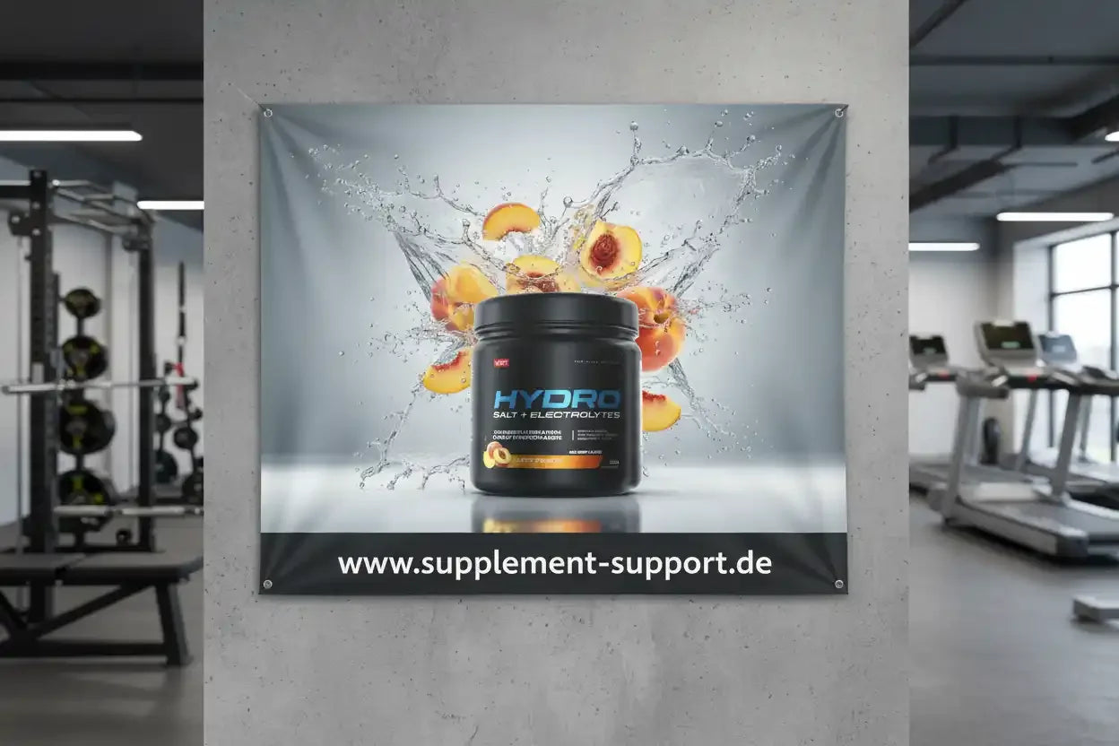 HYDRO Salt + Electrolytes Nahrungsergänzung mit Pfirsich, ideal für Sportler im Fitnessstudio