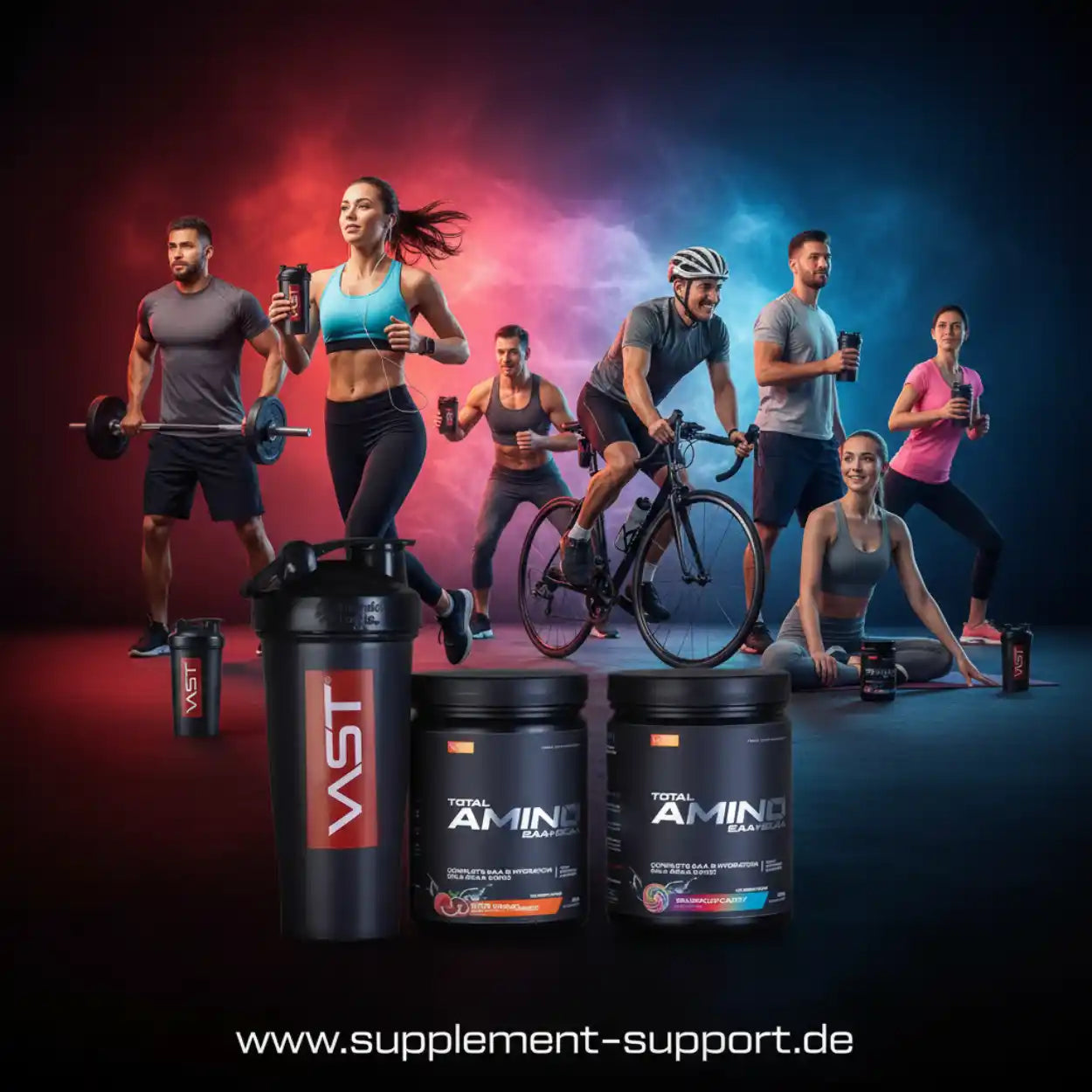 VAST Total Amino Aminosäuren für Sportler mit Shaker – ideal für Training, Kraftsport & Fitness