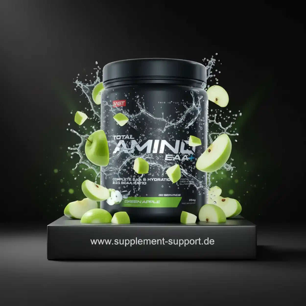 Total Amino EAA+ Grüner Apfel – Aminosäuren Supplement mit Hydration, ideal für Sportler