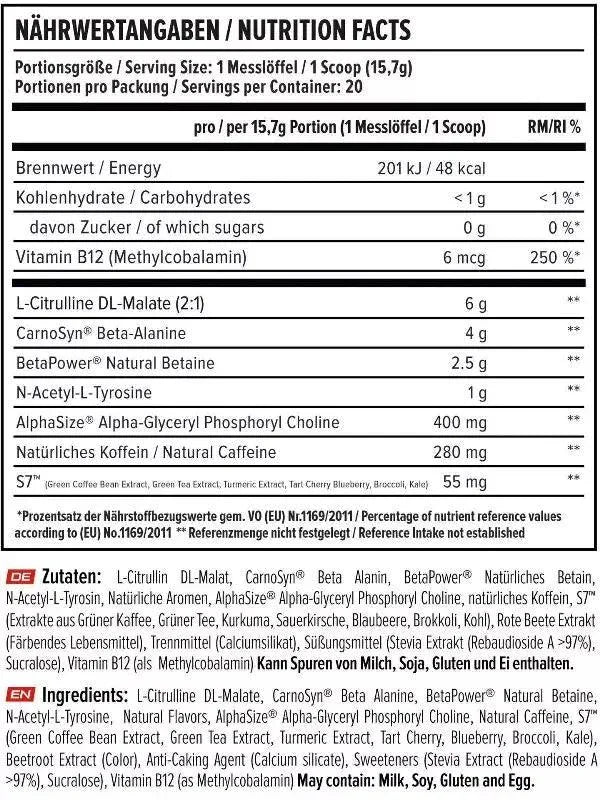 VAST® V8 TOTAL ENERGY PRE WORKOUT BOOSTER - Supplement Support