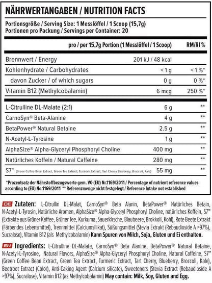 VAST® V8 TOTAL ENERGY PRE WORKOUT BOOSTER - Supplement Support