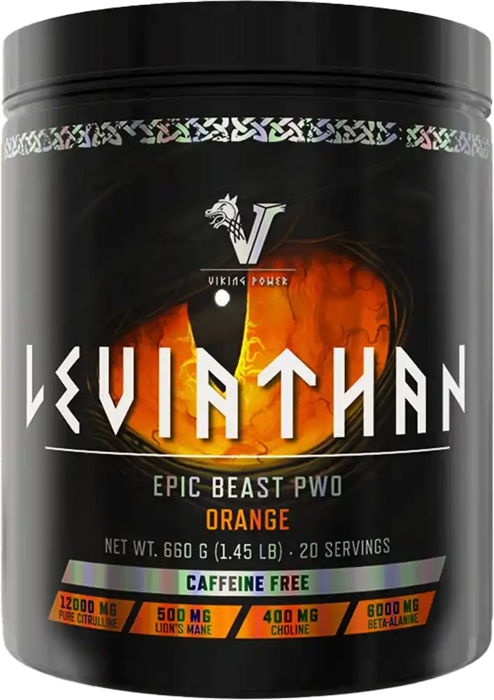 Viking Power Leviathan Epic Beast PWO Booster in Orange, koffeinfrei, 660g Dose