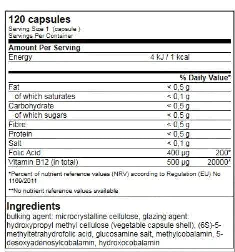 Vitamin B12 Complex 120 Kapseln á 500mcg - Supplement Support