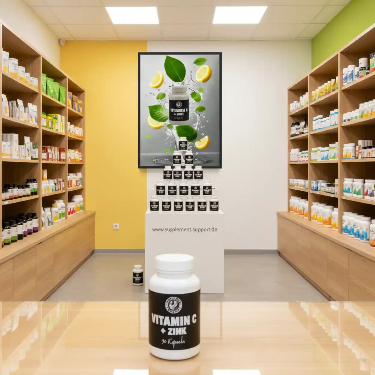 Vitamin C + Zink Kapseln im Supplement-Shop, Nahrungsergänzungsmittel für Immunsystem und Gesundheit