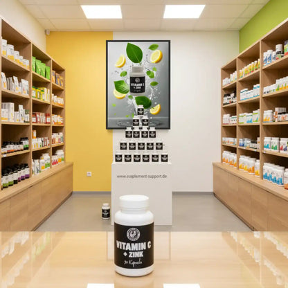 Vitamin C + Zink Kapseln im Supplement-Shop, Nahrungsergänzungsmittel für Immunsystem und Gesundheit
