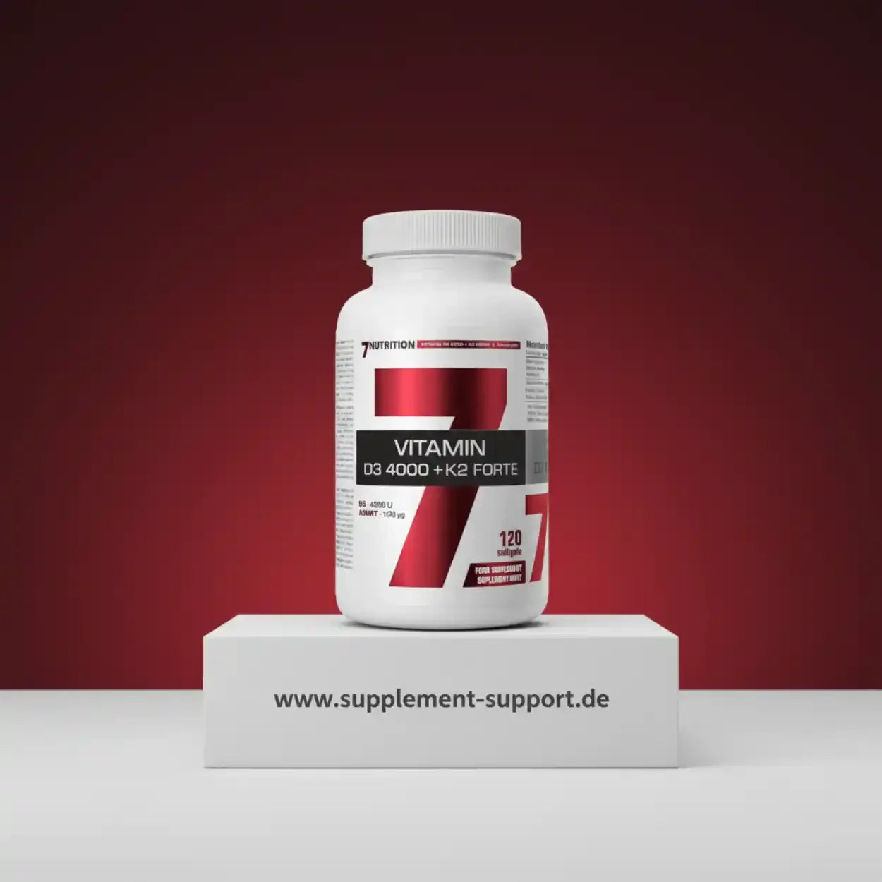 Vitamin D3 4000 + K2 Forte Nahrungsergänzungsmittel von 7Nutrition, 120 Kapseln