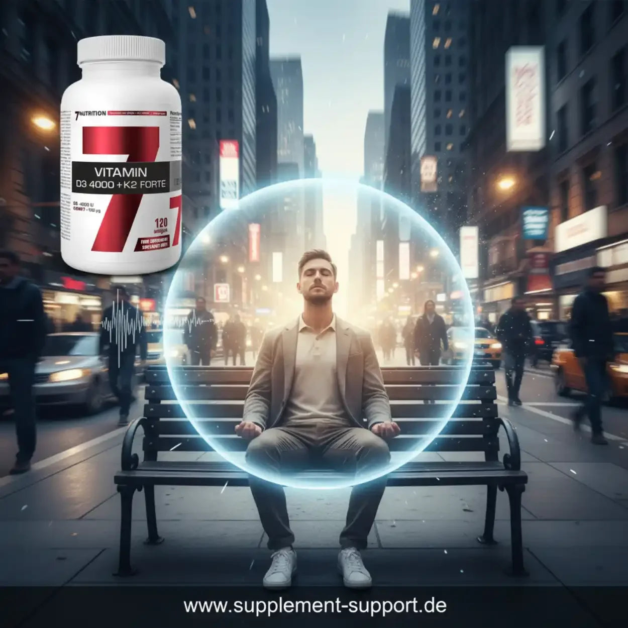 Vitamin D3 4000 + K2 Forte Nahrungsergänzungsmittel für Gesundheit & Wohlbefinden in städtischer Umgebung