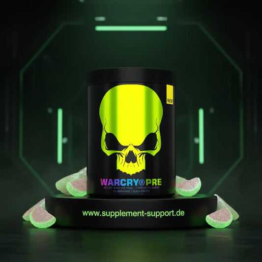 WarCRY® Pre Workout Booster mit Alien Fruits Geschmack, Nahrungsergänzungsmittel für Sportler