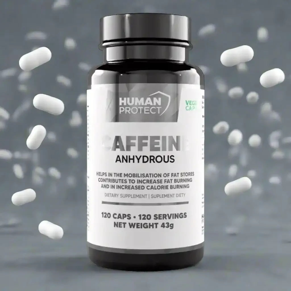 Wasserfreies Koffein, 120 Kapseln. - Supplement Support
