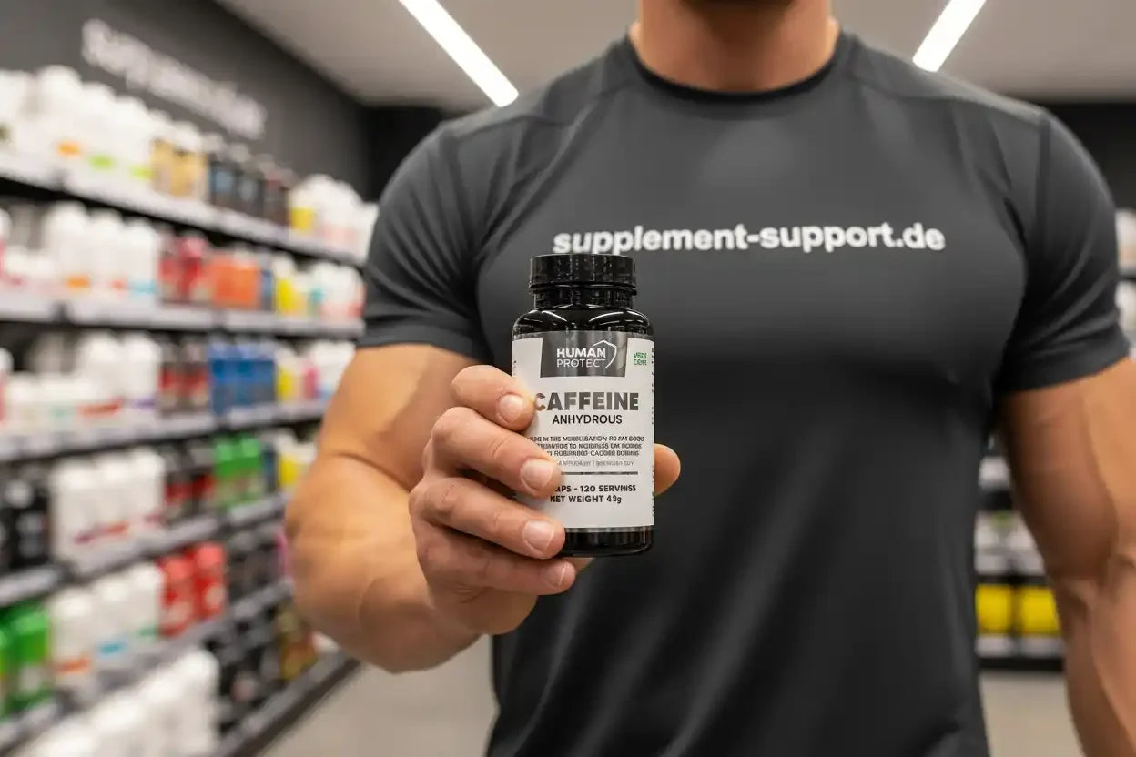 Wasserfreies Koffein, 120 Kapseln. - Supplement Support