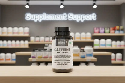 Wasserfreies Koffein, 120 Kapseln. - Supplement Support