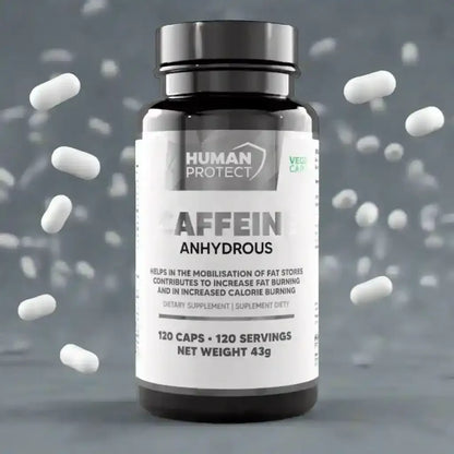 Wasserfreies Koffein, 120 Kapseln. - Supplement Support