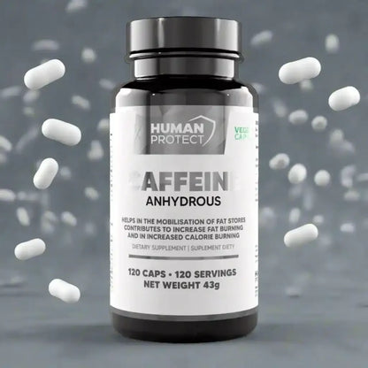 Wasserfreies Koffein, 120 Kapseln. - Supplement Support