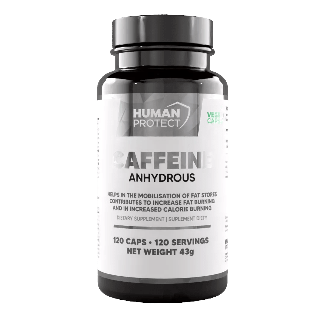 Wasserfreies Koffein, 120 Kapseln. - Supplement Support
