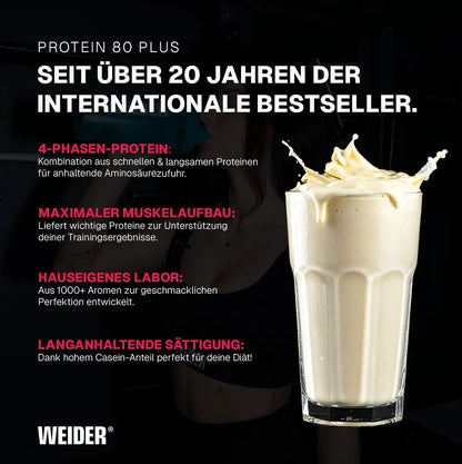 Protein 80 Plus Shake mit cremiger Textur – ideal für Muskelaufbau & langanhaltende Sättigung