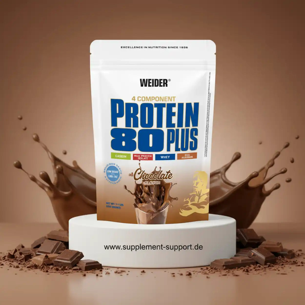 Weider Protein 80 Plus Schokoladen-Geschmack mit 4-Komponenten-Protein-Mischung