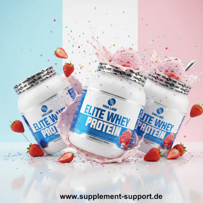 Elite Whey Protein Erdbeer-Eis-Creme, Nahrungsergänzungsmittel mit Proteinpulver für Sportler