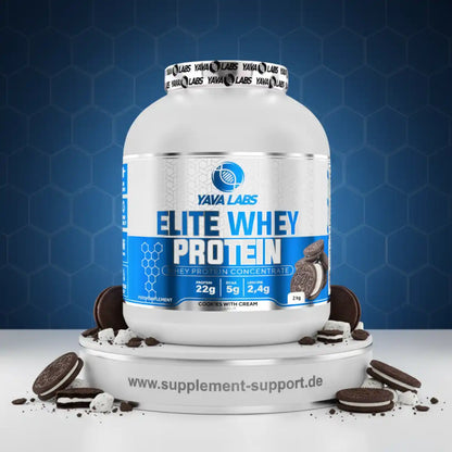 Yava Labs Elite Whey Protein, 2kg Cookies with Cream, hochwertiges Proteinpulver für Sportler