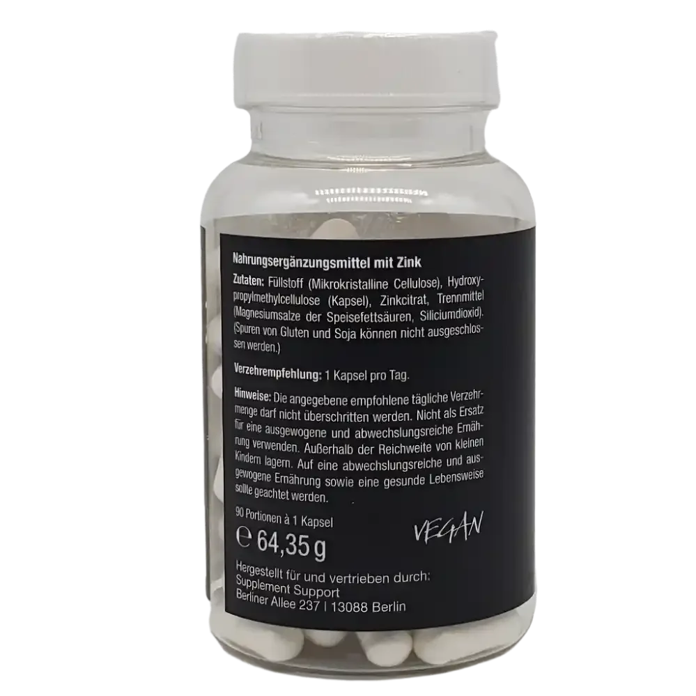 Zink Citrat 90 Vegan Kapseln 25mg - Supplement Support